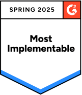 G2 Badge Winter 2023 - Most Implementable