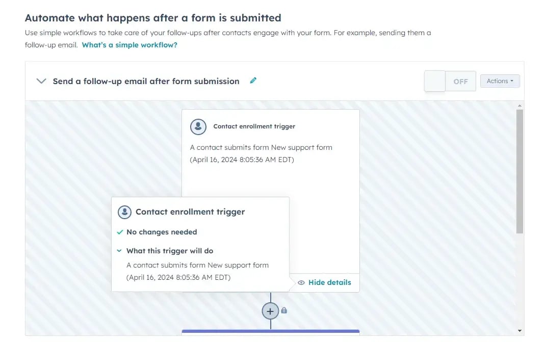 Screenshot der Automatisierung mit KI in HubSpot