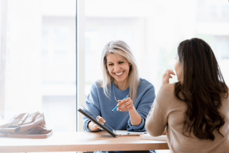 Win-Win-Situation zwischen zwei Verhandlungspartnerinnen