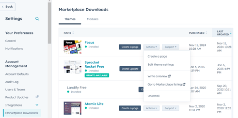 KB - purchased themes modules