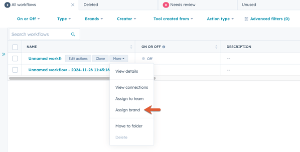 Marke zu Workflow zuweisen
