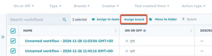 Massenzuweisung einer Marke in einem Workflow