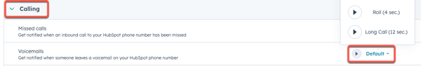screenshot showing how to change the sound of a notification in HubSpot