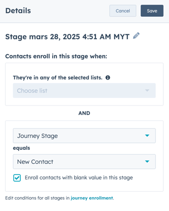 set journey starting stage