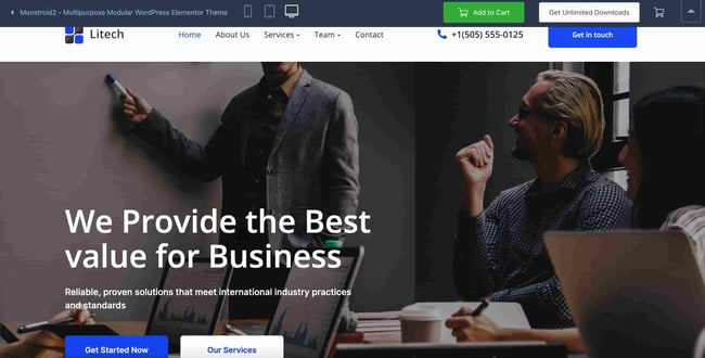 wordpress themes for business monstroid2