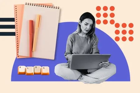 woman makes posts for the content marketing funnel