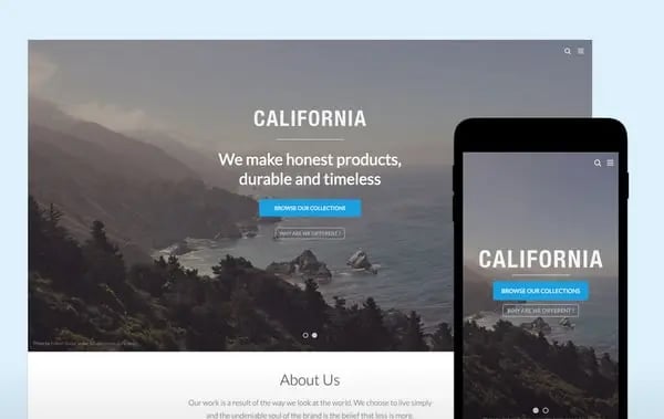 Shopify template example of a mobile-friendly ecommerce website theme
