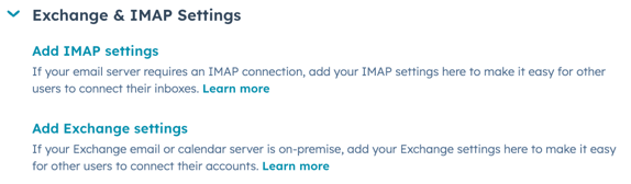 exchange settings