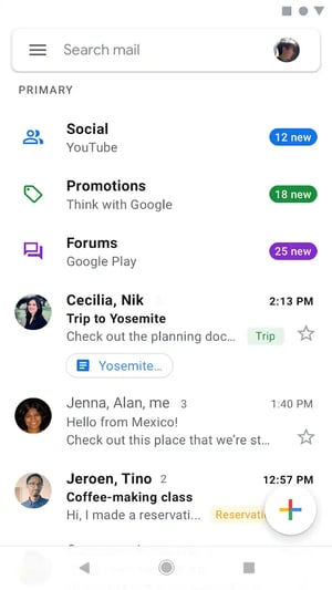 hamburger button example: gmail app