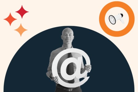 twitter feed for wordpress: person holding at at sign with a microphone nearby 