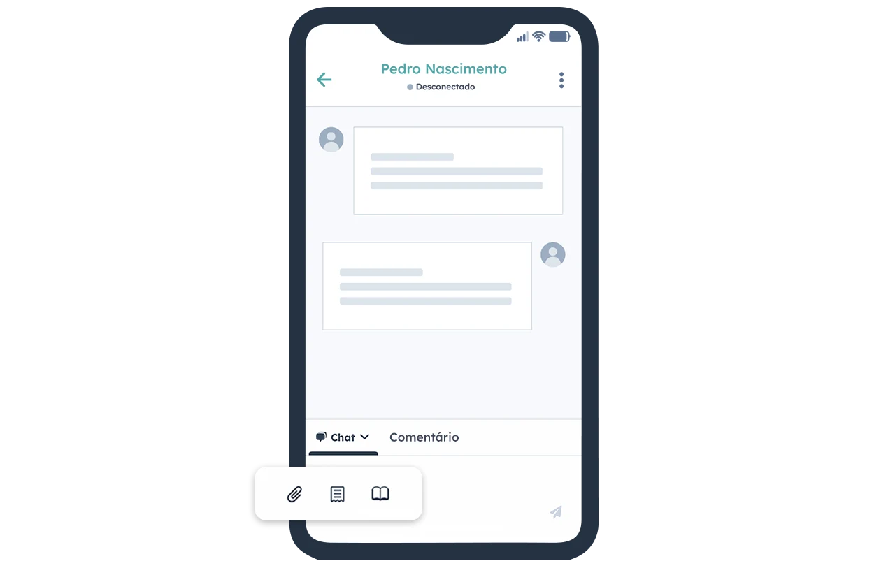 captura de tela mostra modelo de priorização de chamadas no aplicativo de SAC mobile da HubSpot